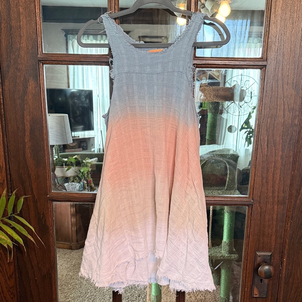 Anama Ombre Blue to Peach Mini Dress